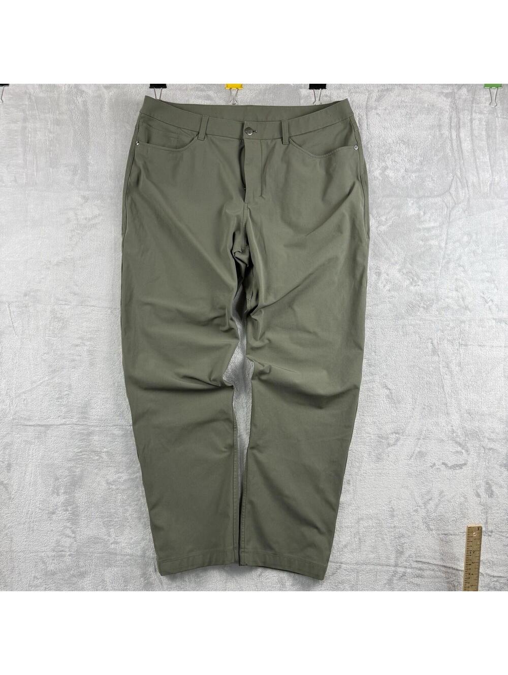 Lululemon Men 36 Olive Green ABC Commission Pants Stretch Casual Golf Chino Prep